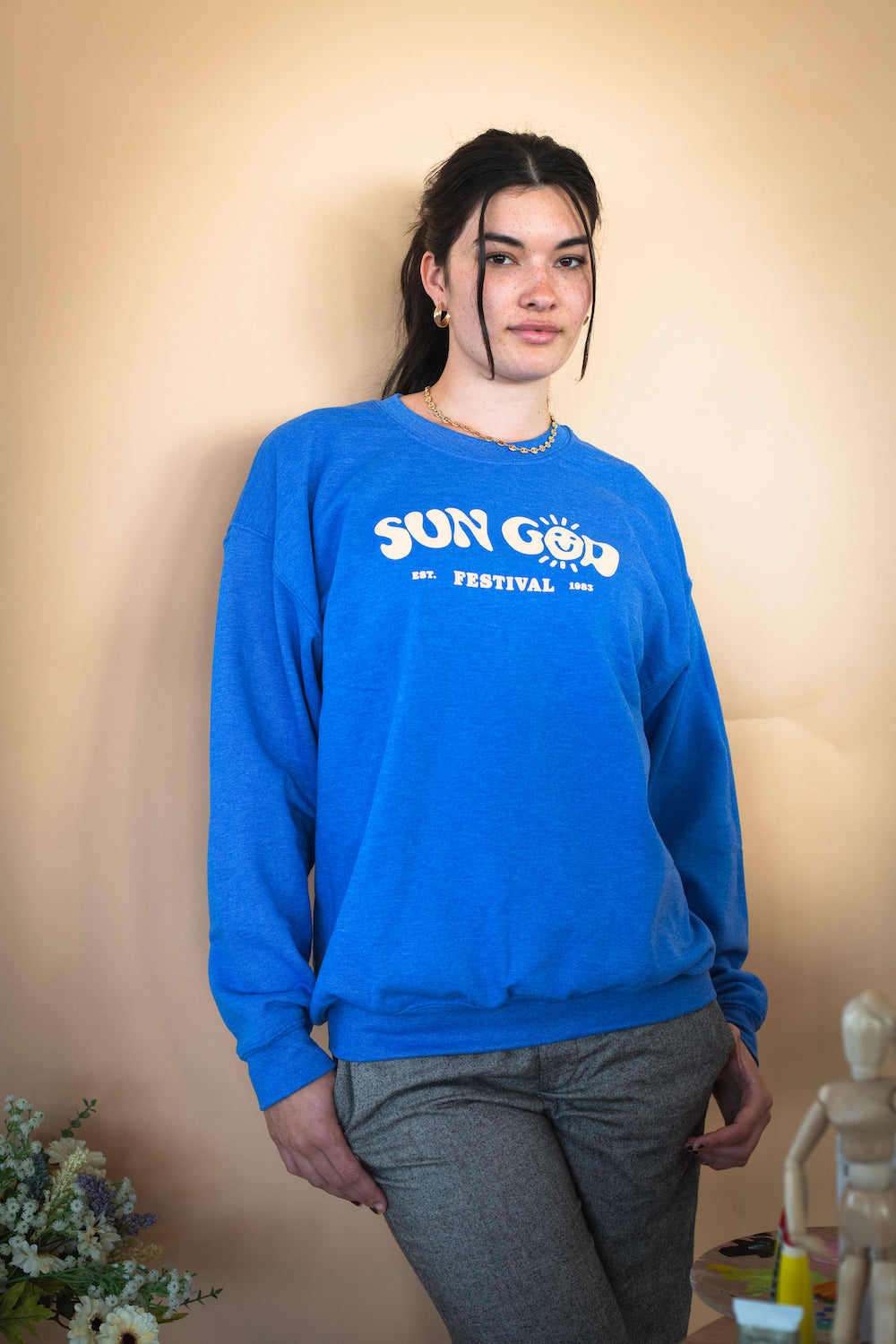 Sun God Smiley Sweatshirt